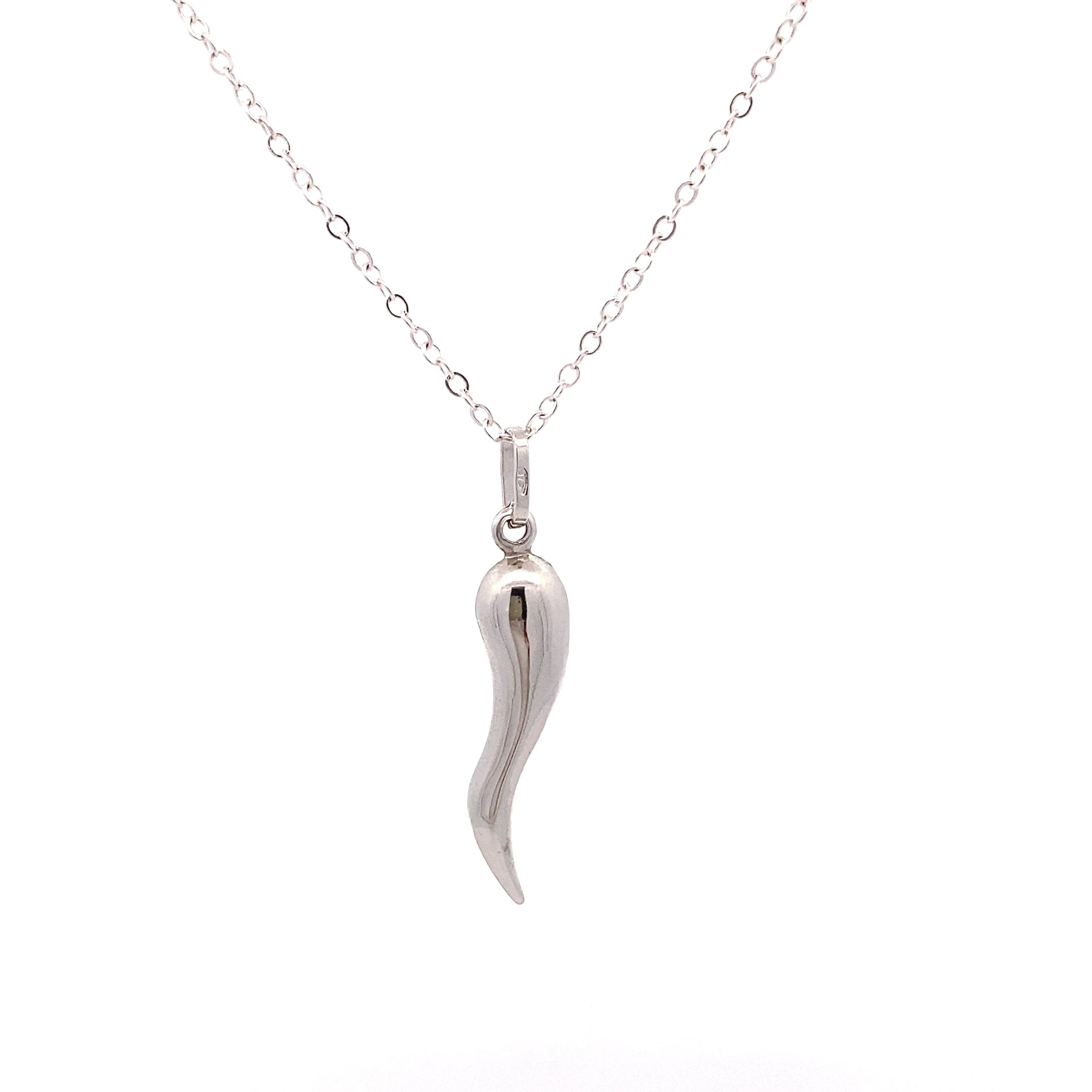 9ct White Gold Horn of Plenty Pendant (Large)