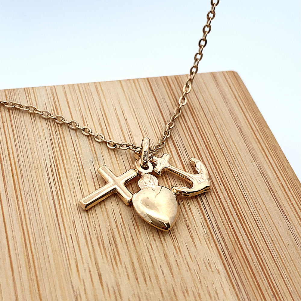 9ct Yellow Gold Faith, Hope and Charity Pendant