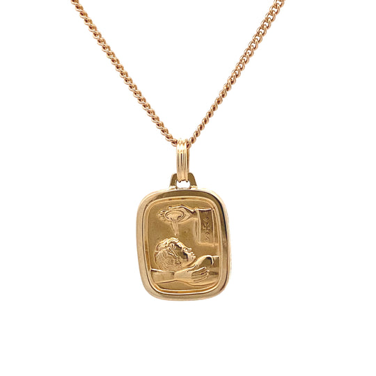 9ct Yellow Gold Baptismal Medallion