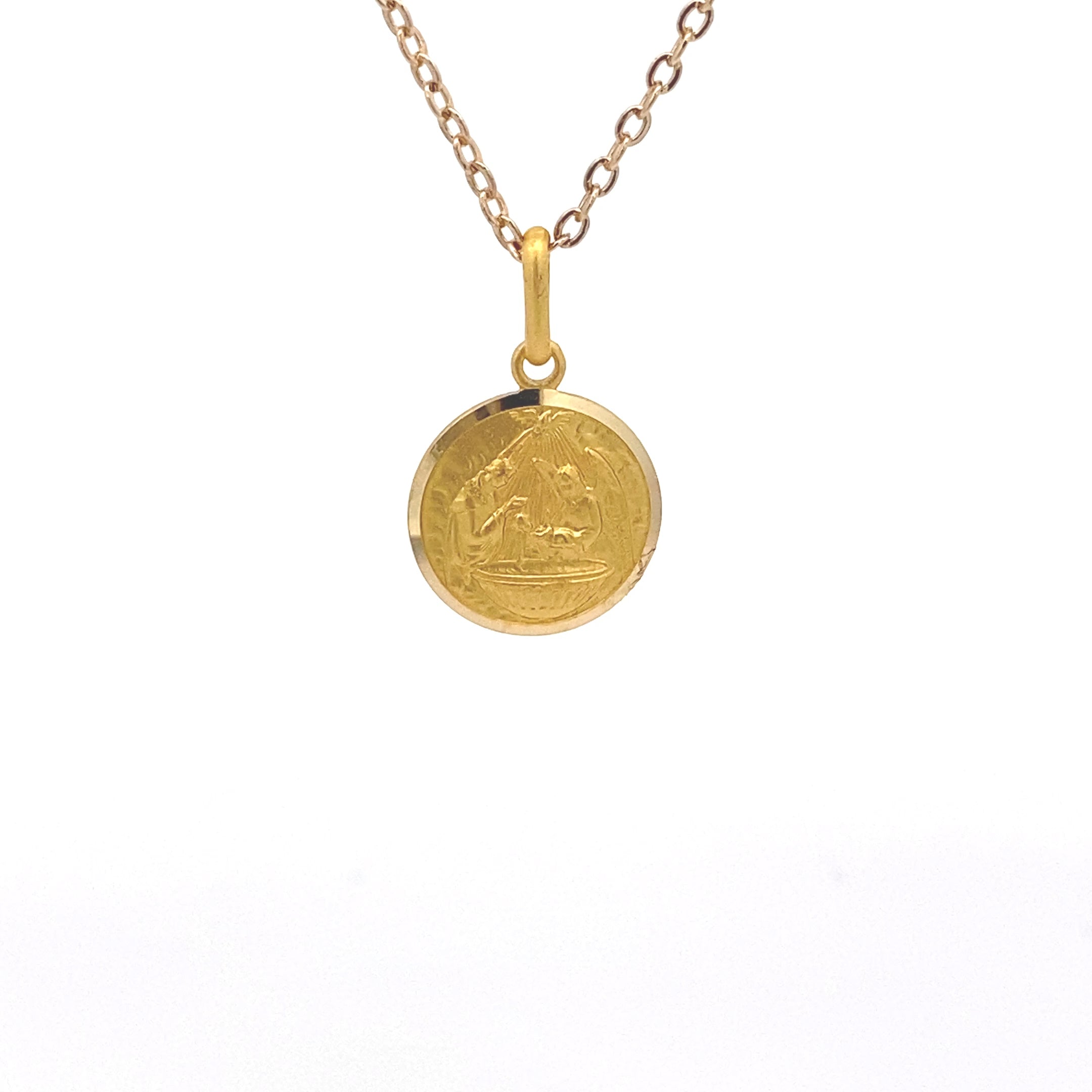 18ct Yellow Gold Baptismal Medallion