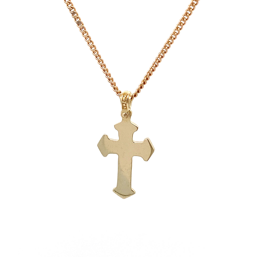 9ct Yellow Gold Flared Cross