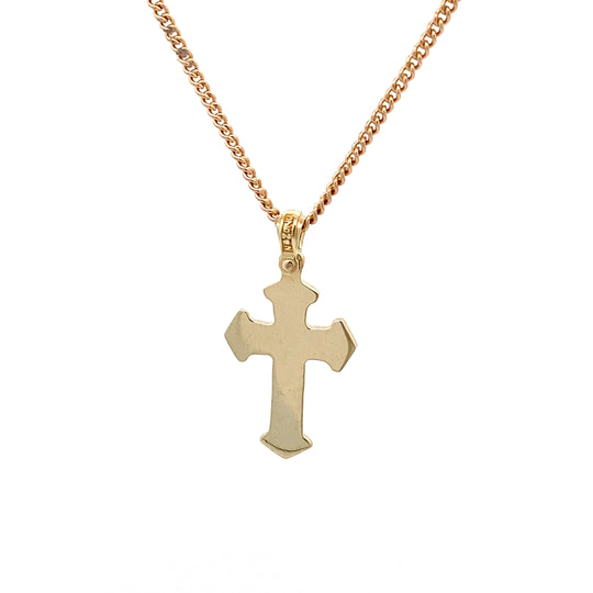 9ct Yellow Gold Flared Cross