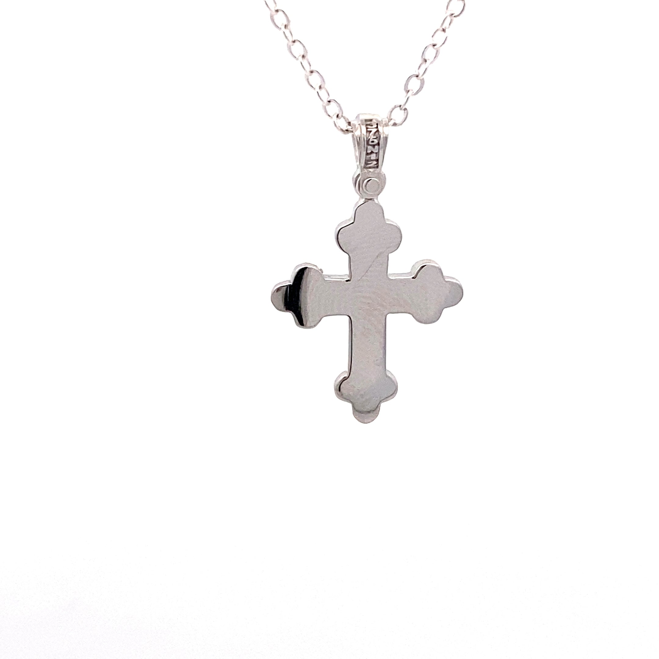 9ct White Gold Layered Byzantine / Orthodox Cross