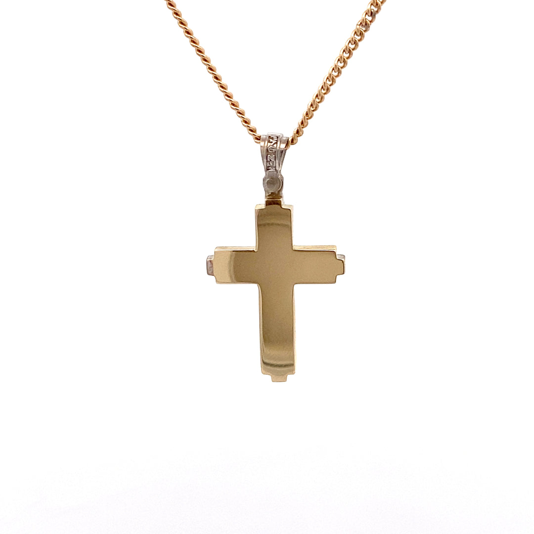 9ct Two-Tone Gold Cross Pendant