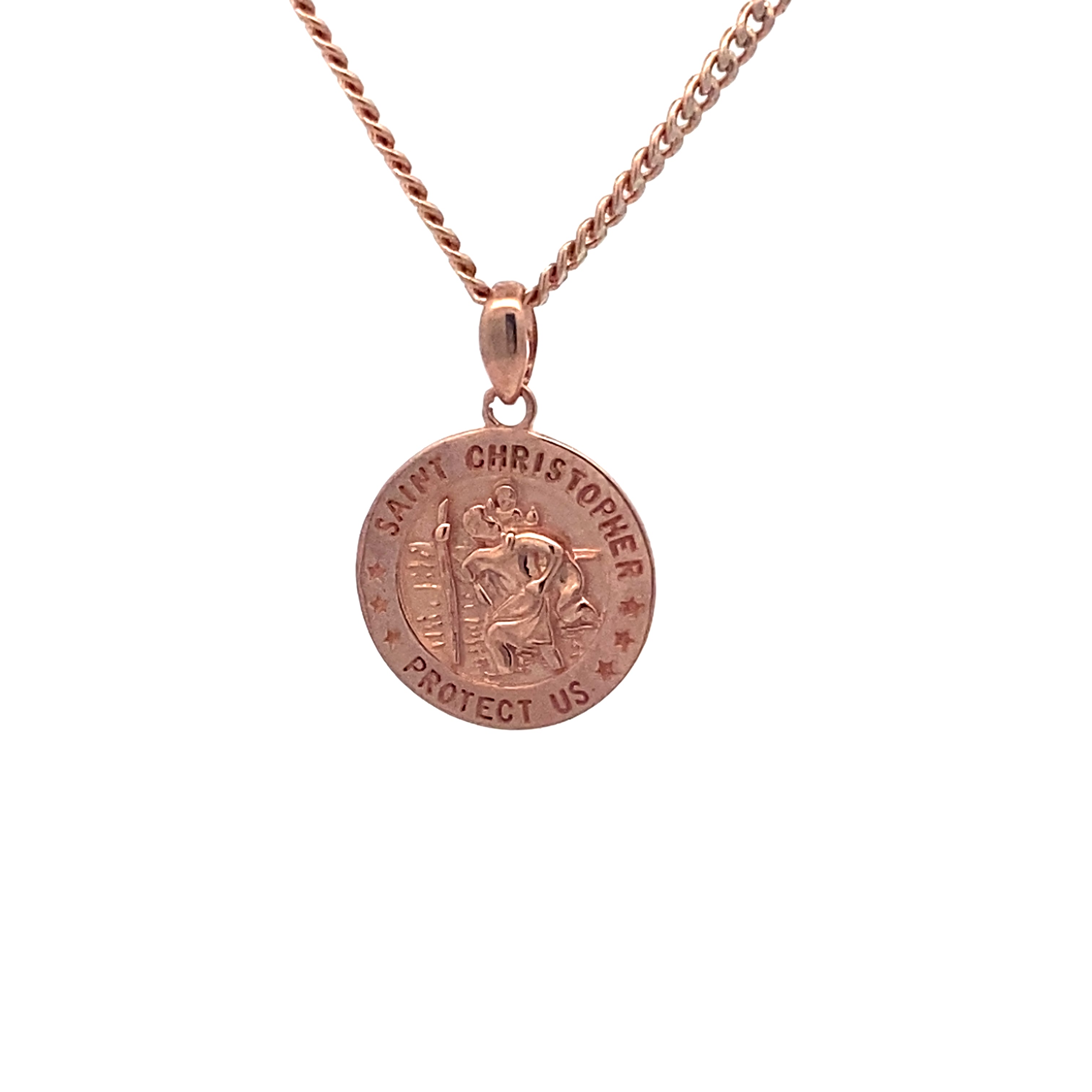 9ct Rose Gold Saint Christopher Medallion Pendant