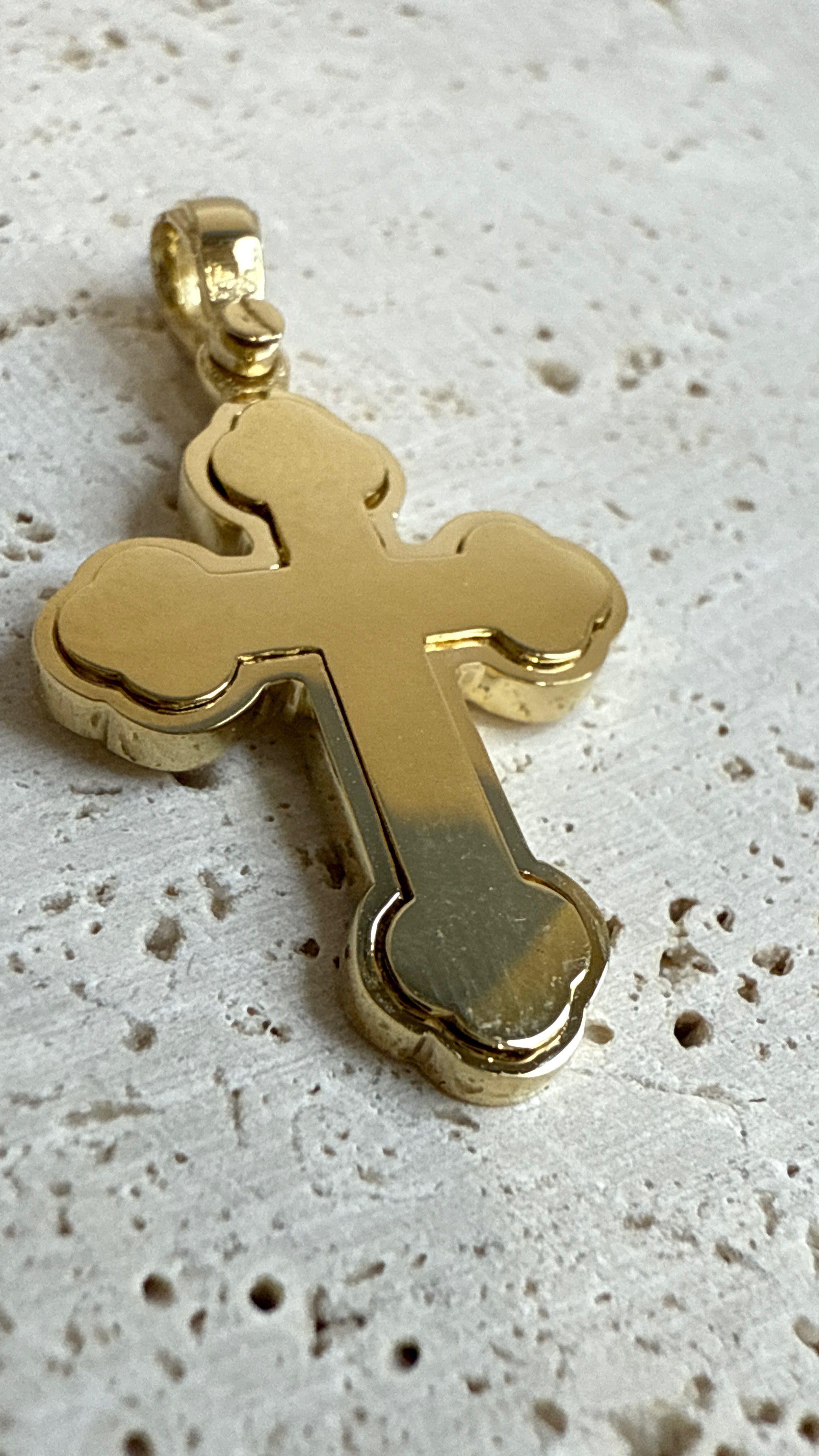 18ct Yellow & White Gold Orthodox / Byzantine Cross