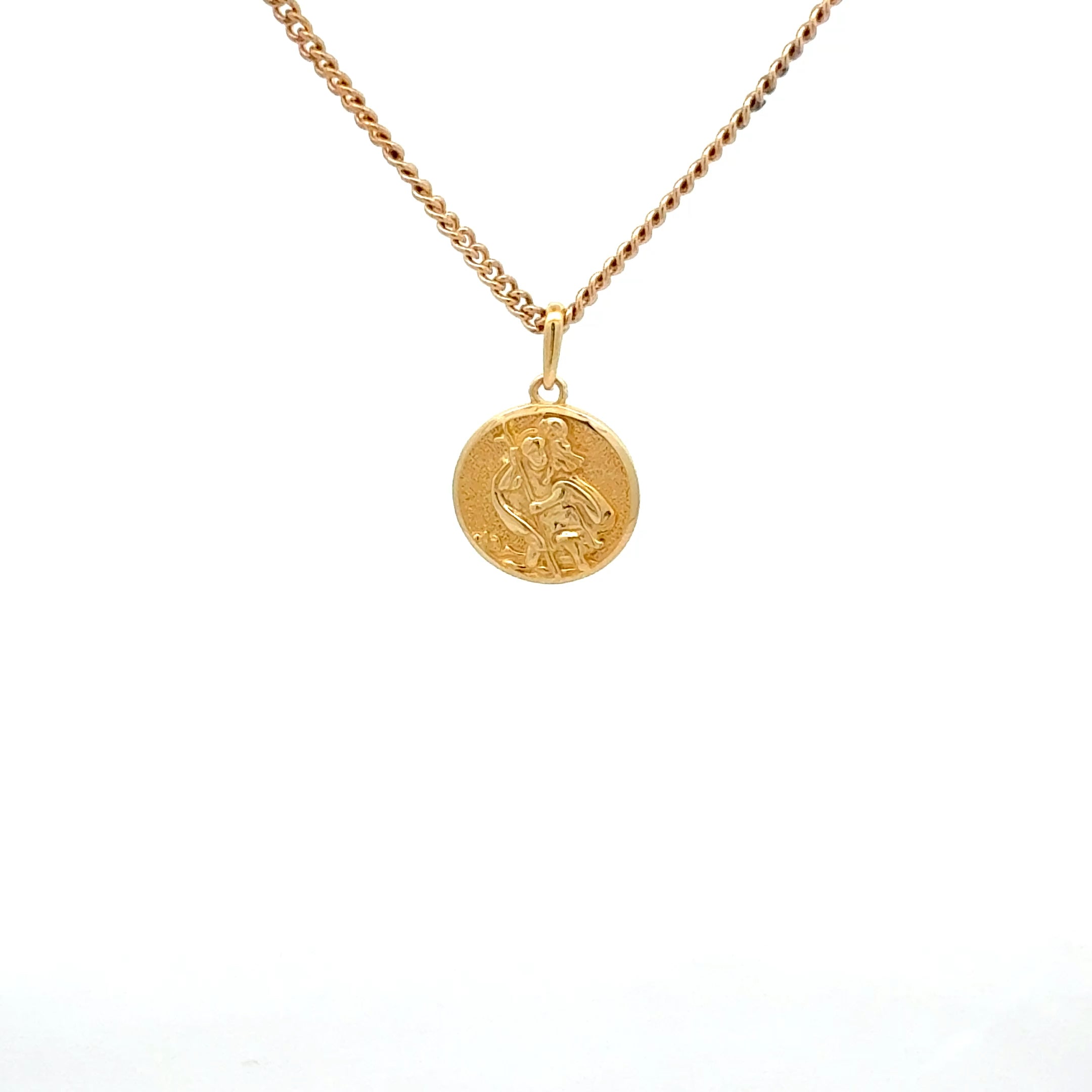 18ct Yellow Gold St Christopher Round Medallion
