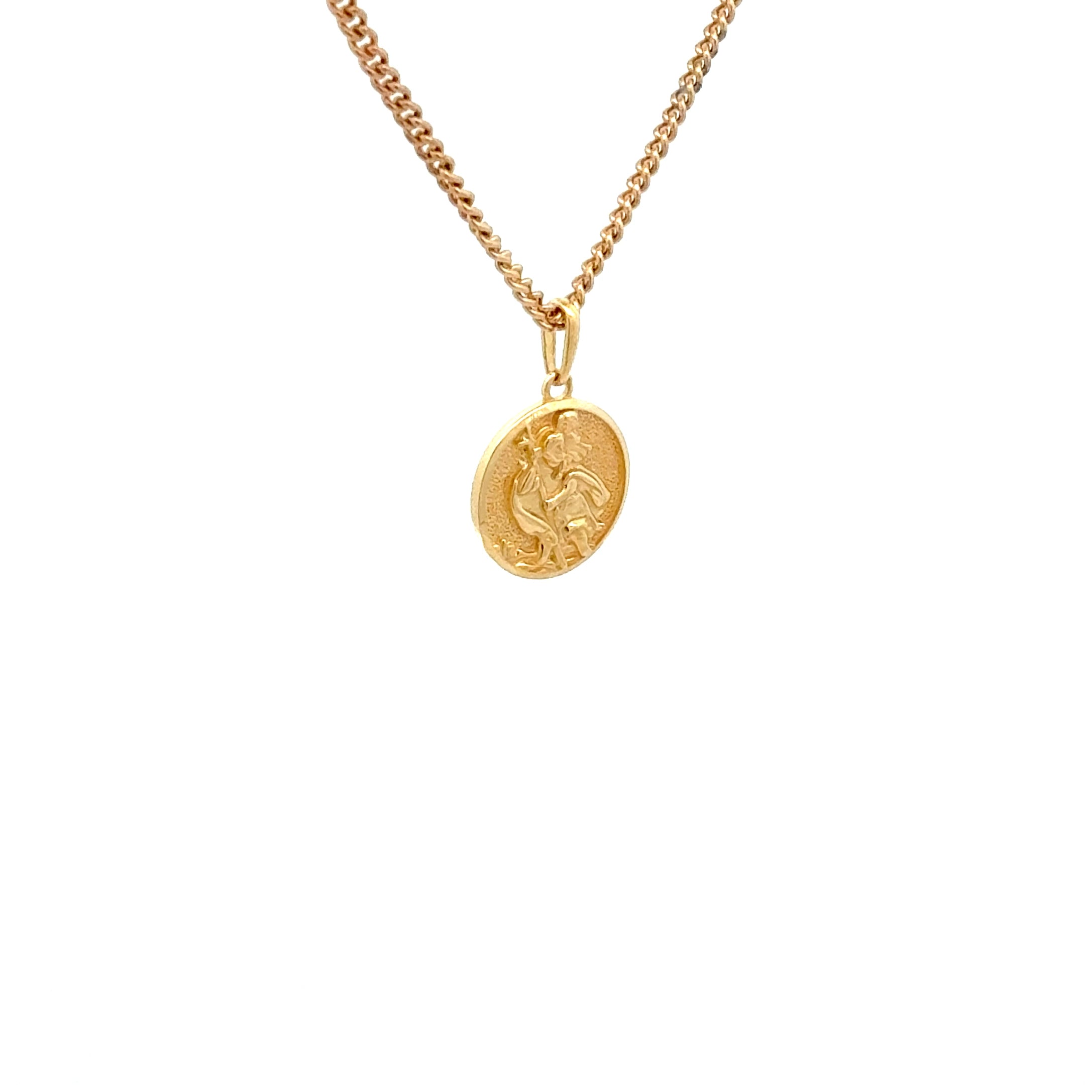 18ct Yellow Gold St Christopher Round Medallion