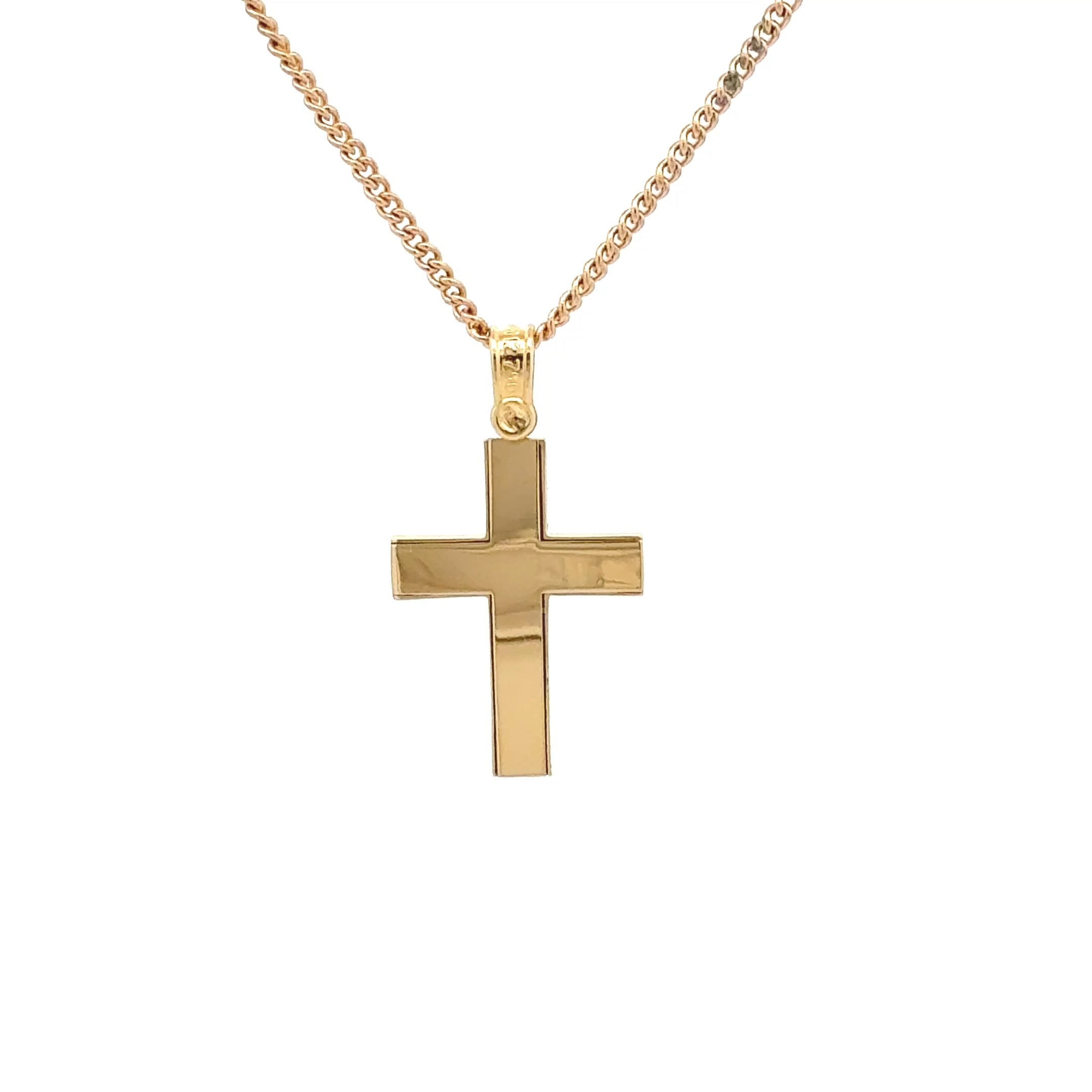 18ct Yellow Gold Polished Cross Pendant