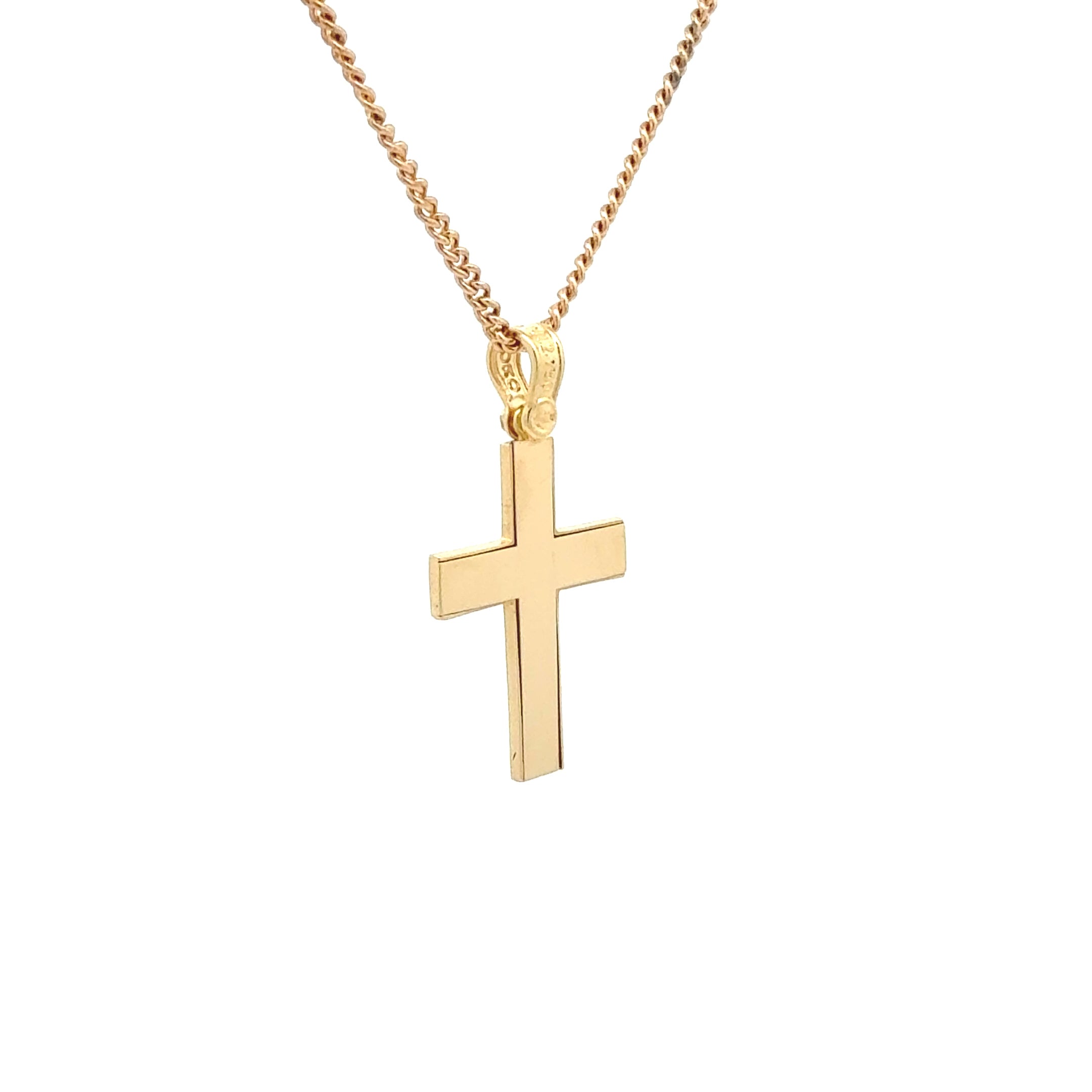 18ct Yellow Gold Polished Cross Pendant