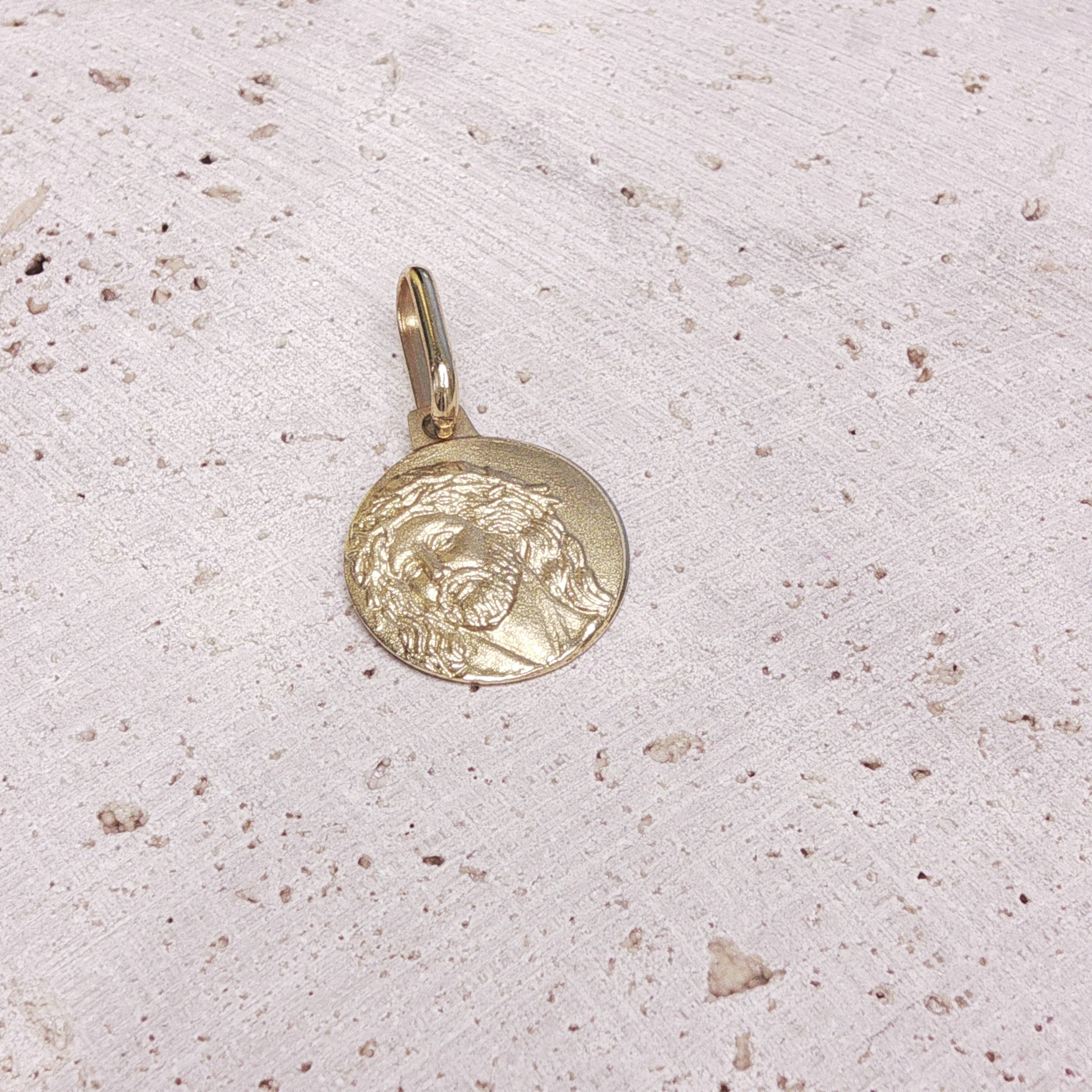 Gold Jesus Medallion