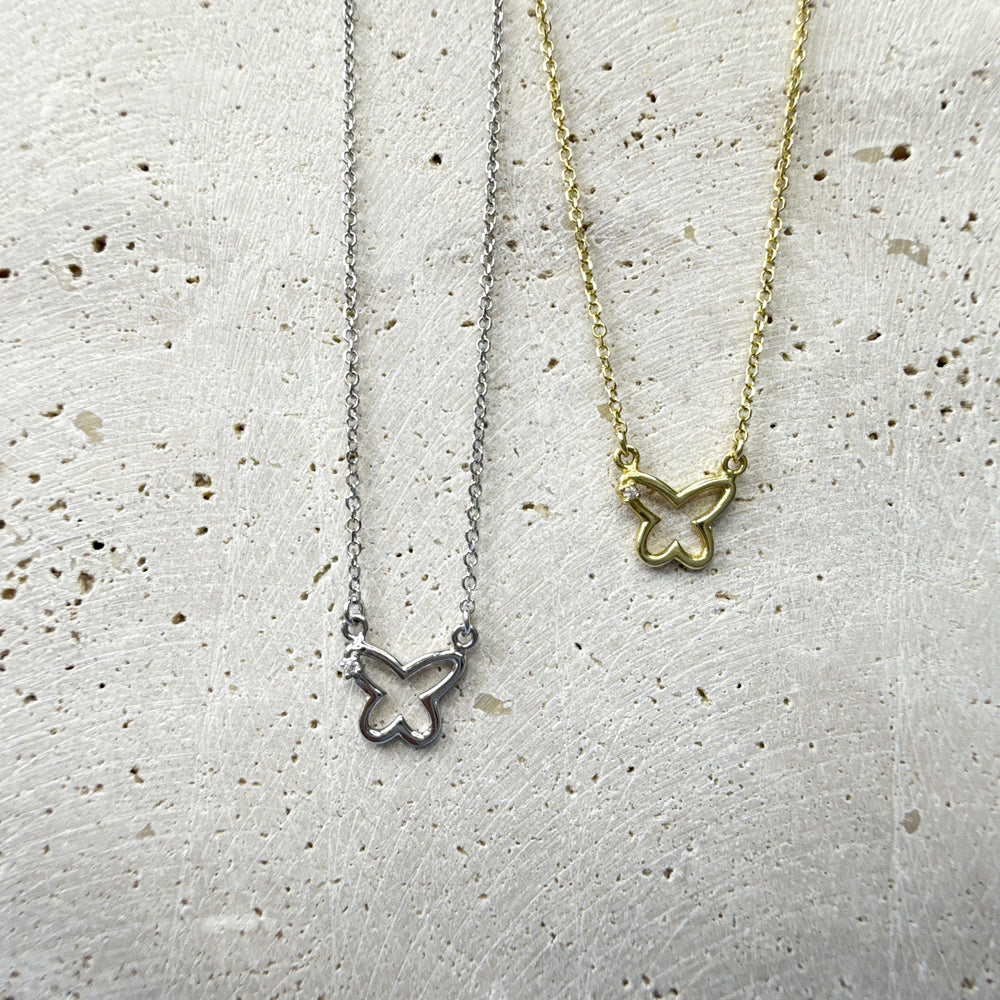 9ct Gold Open Butterfly Necklace