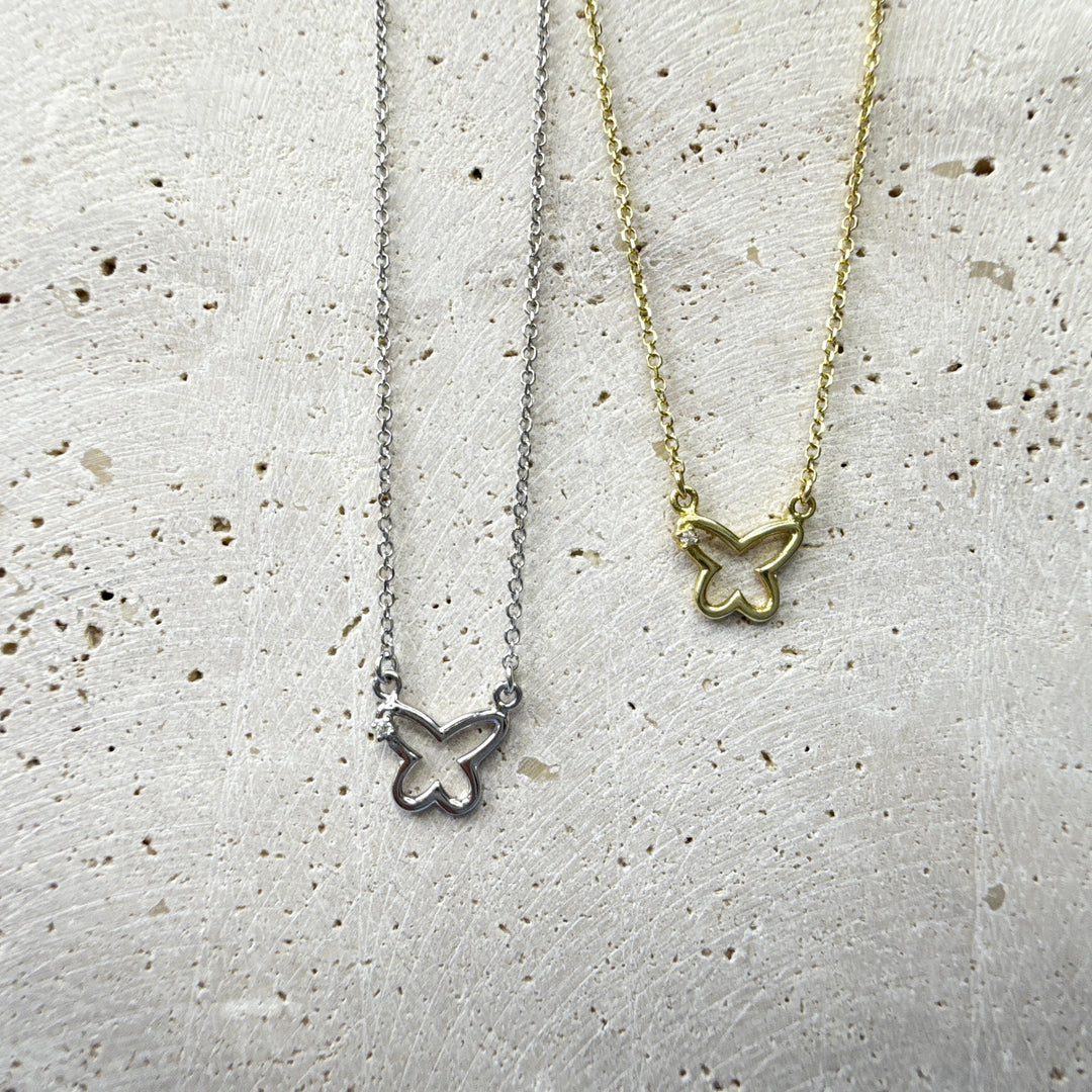 9ct Gold Open Butterfly Necklace