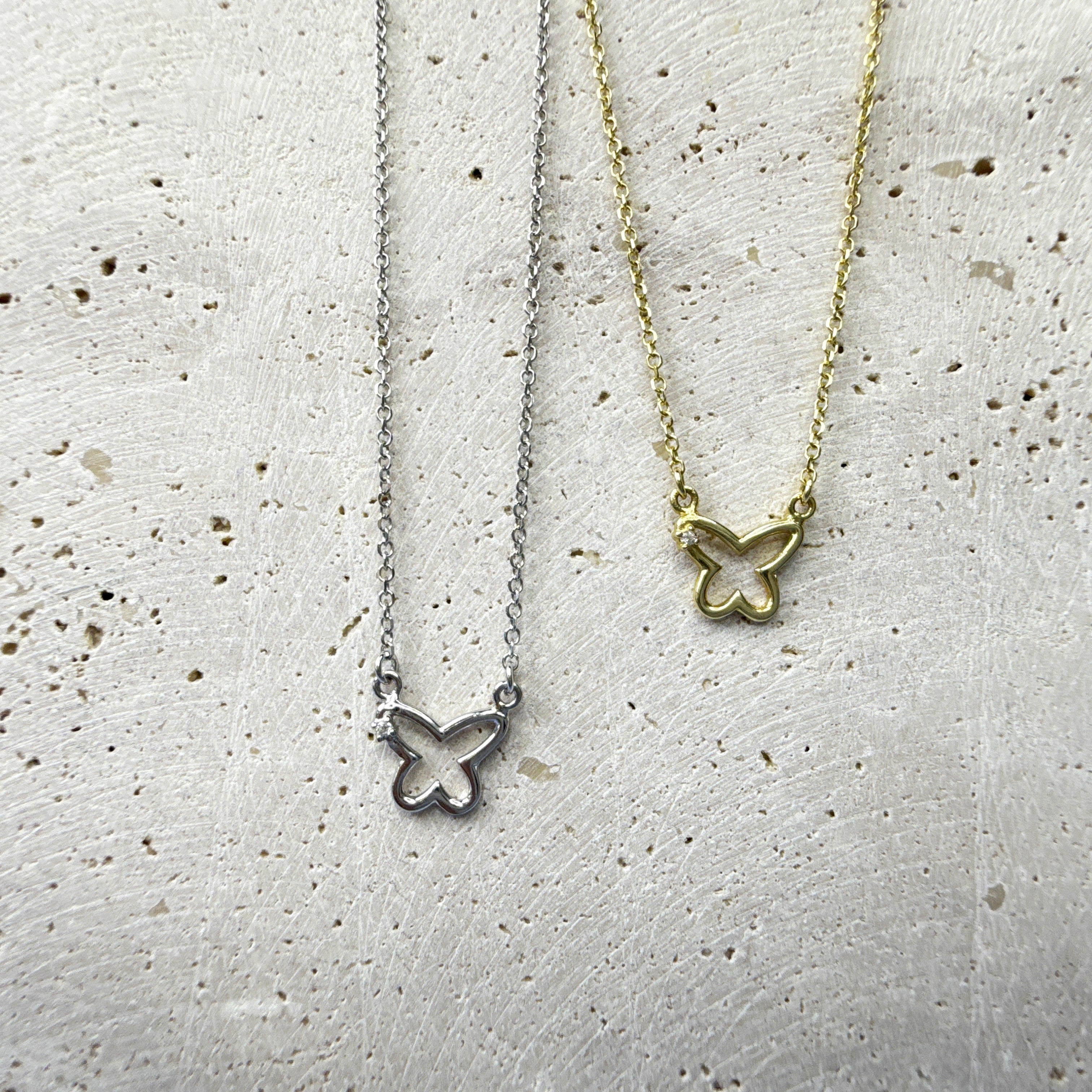 9ct Gold Open Butterfly Necklace