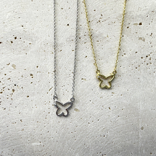 9ct Gold Open Butterfly Necklace