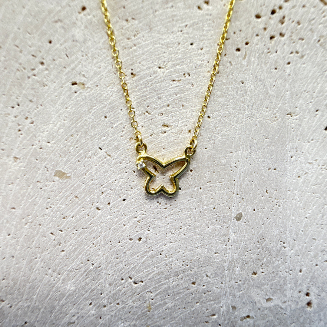 9ct Gold Open Butterfly Necklace