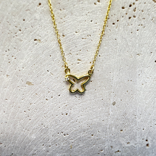 9ct Gold Open Butterfly Necklace