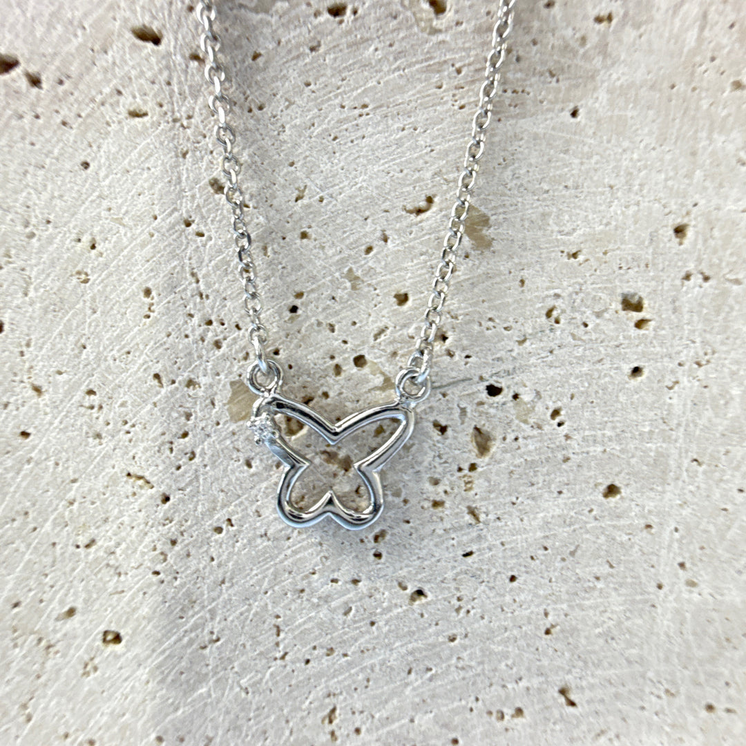 9ct Gold Open Butterfly Necklace