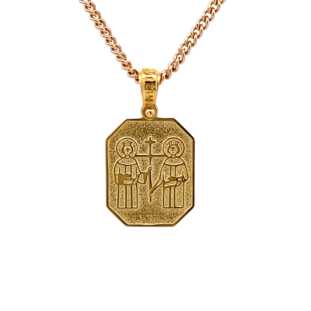 9ct Yellow Gold Rectangular Orthodox Medallion