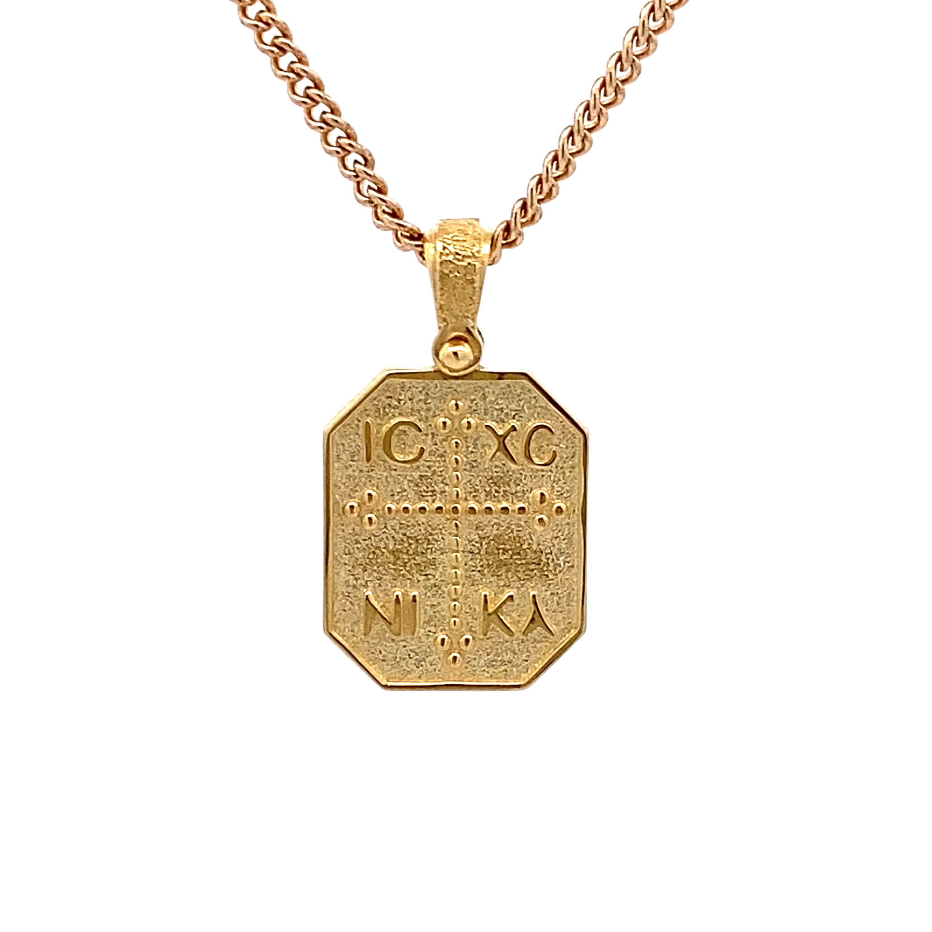 9ct Yellow Gold Rectangular Orthodox Medallion