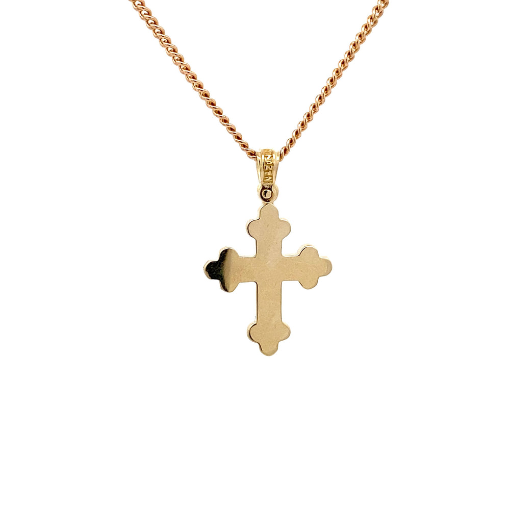 9ct Yellow Gold Textured Byzantine / Orthodox Cross