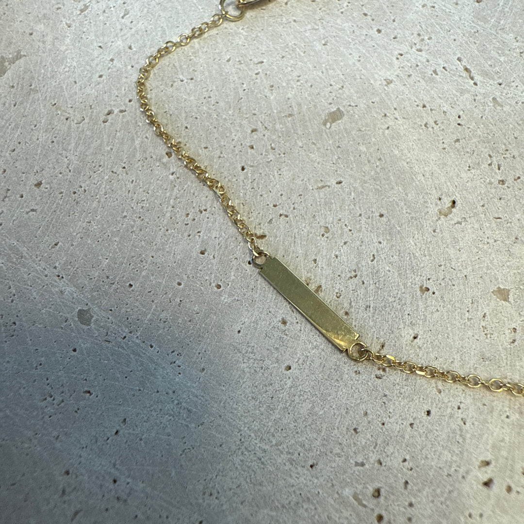 9ct Yellow Gold Delicate 7 Bar Bracelet