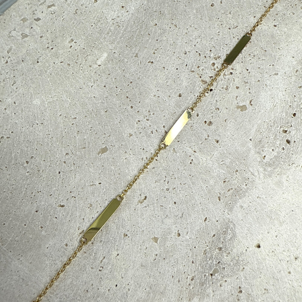 9ct Yellow Gold Delicate 7 Bar Bracelet