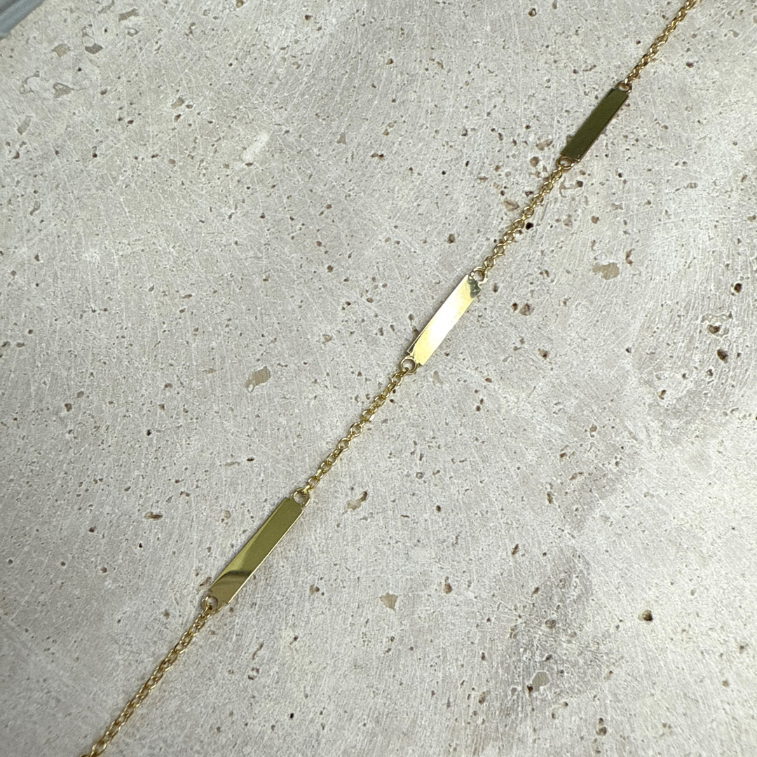 9ct Yellow Gold Delicate 7 Bar Bracelet