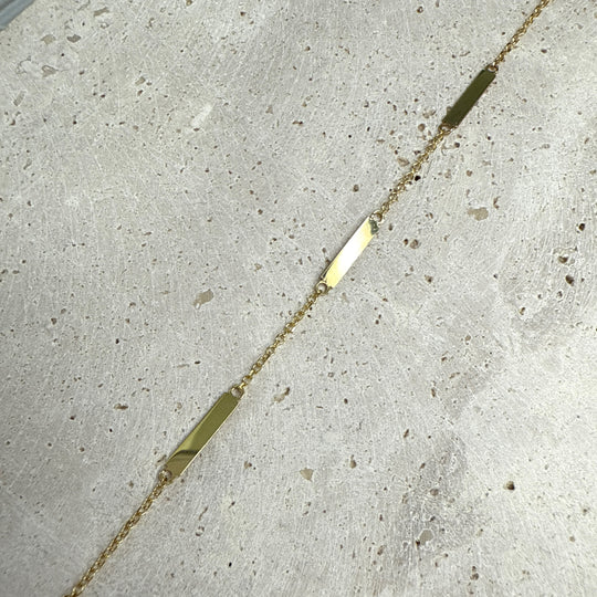 9ct Yellow Gold Delicate 7 Bar Bracelet