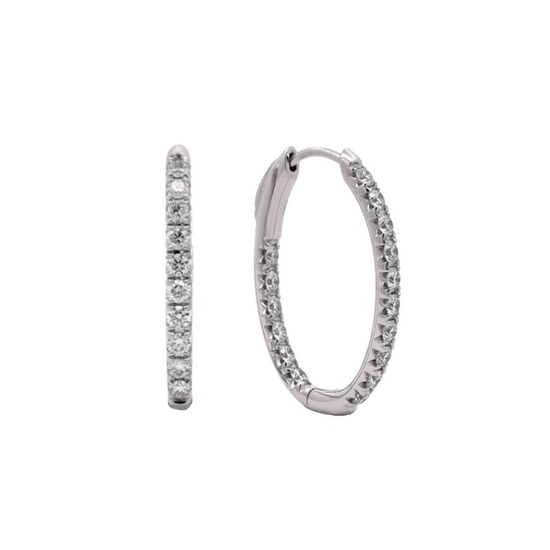 18ct Gold Inside/Outside Diamond Set Huggies