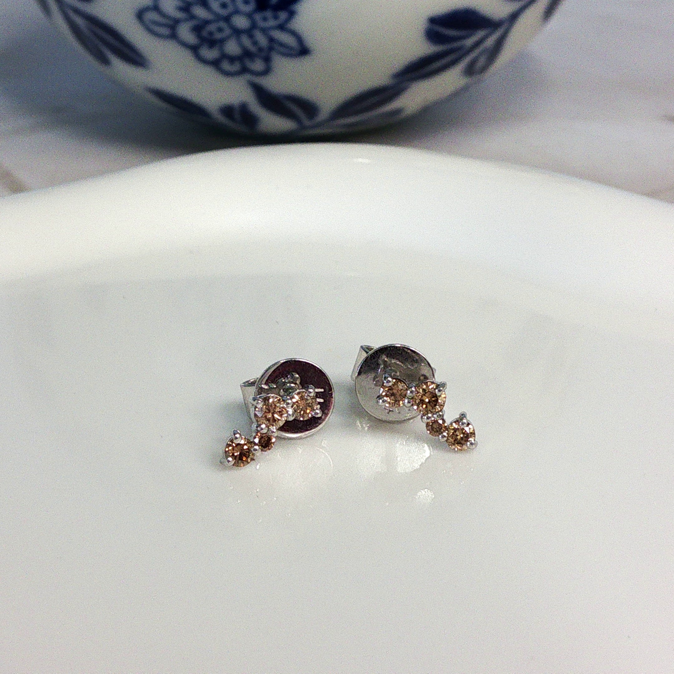 9ct White Gold Argyle Chocolate Diamond Stud Earrings