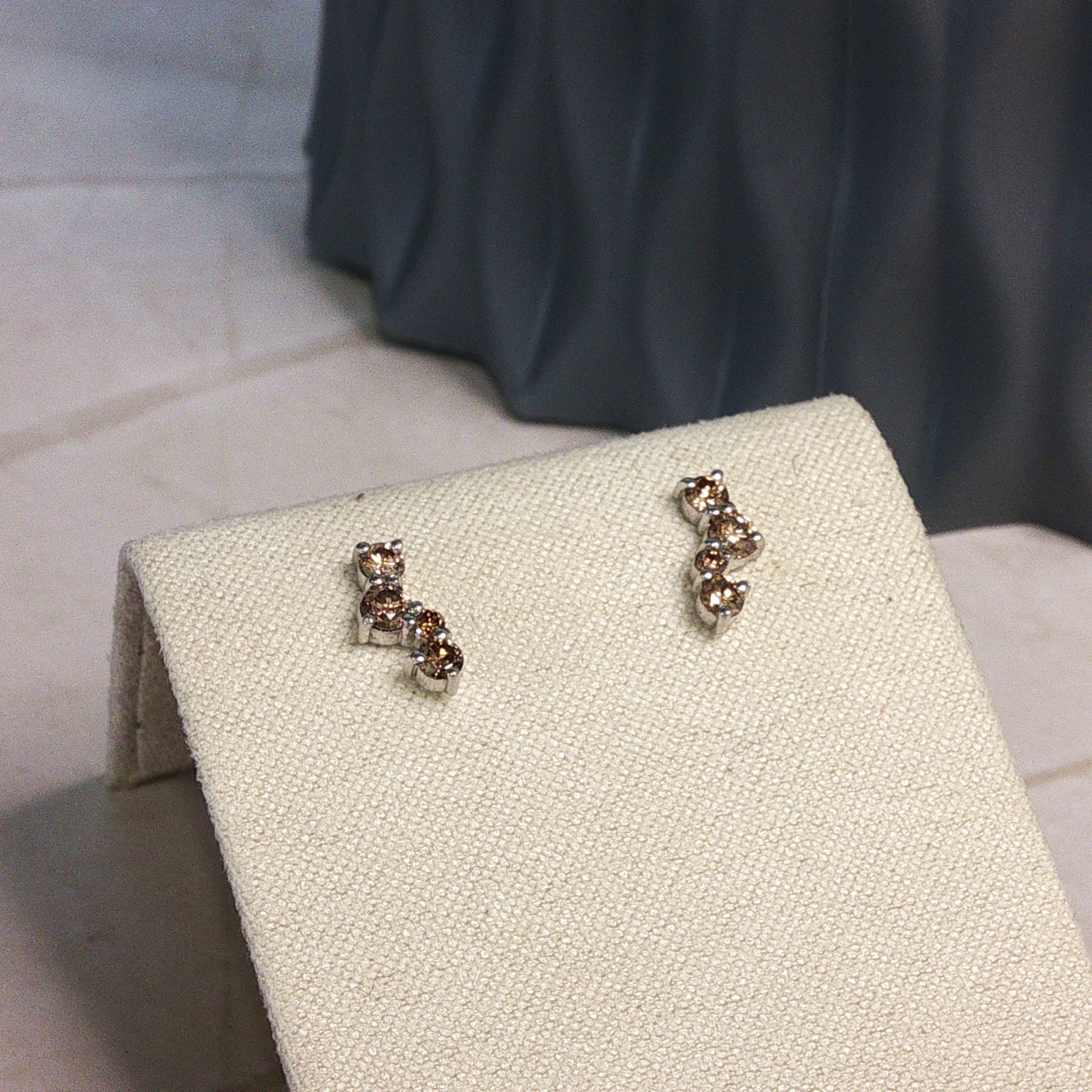 9ct White Gold Argyle Chocolate Diamond Stud Earrings