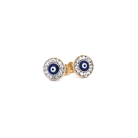 9ct Gold Evil Eye (Mati) Earrings