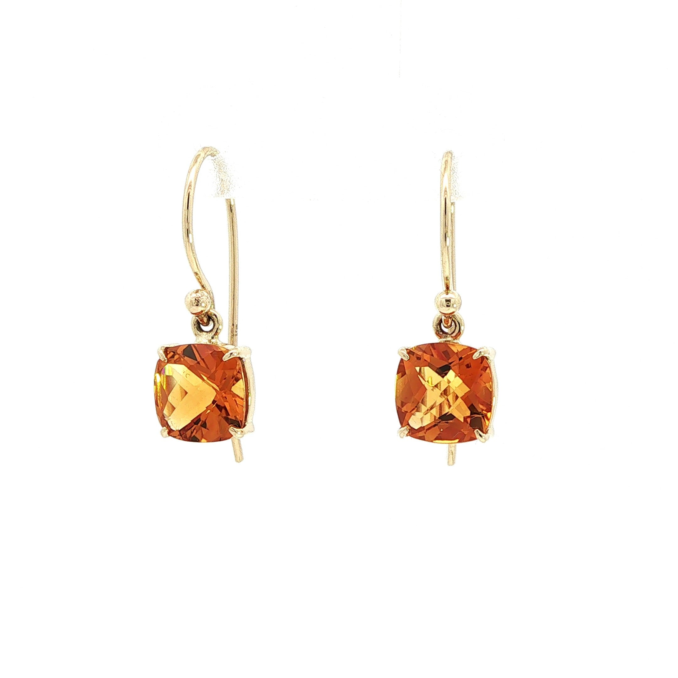 9ct Yellow Gold Citrine Drop Earrings