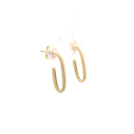 18ct Yellow Gold Square Tube Half Hoop Studs