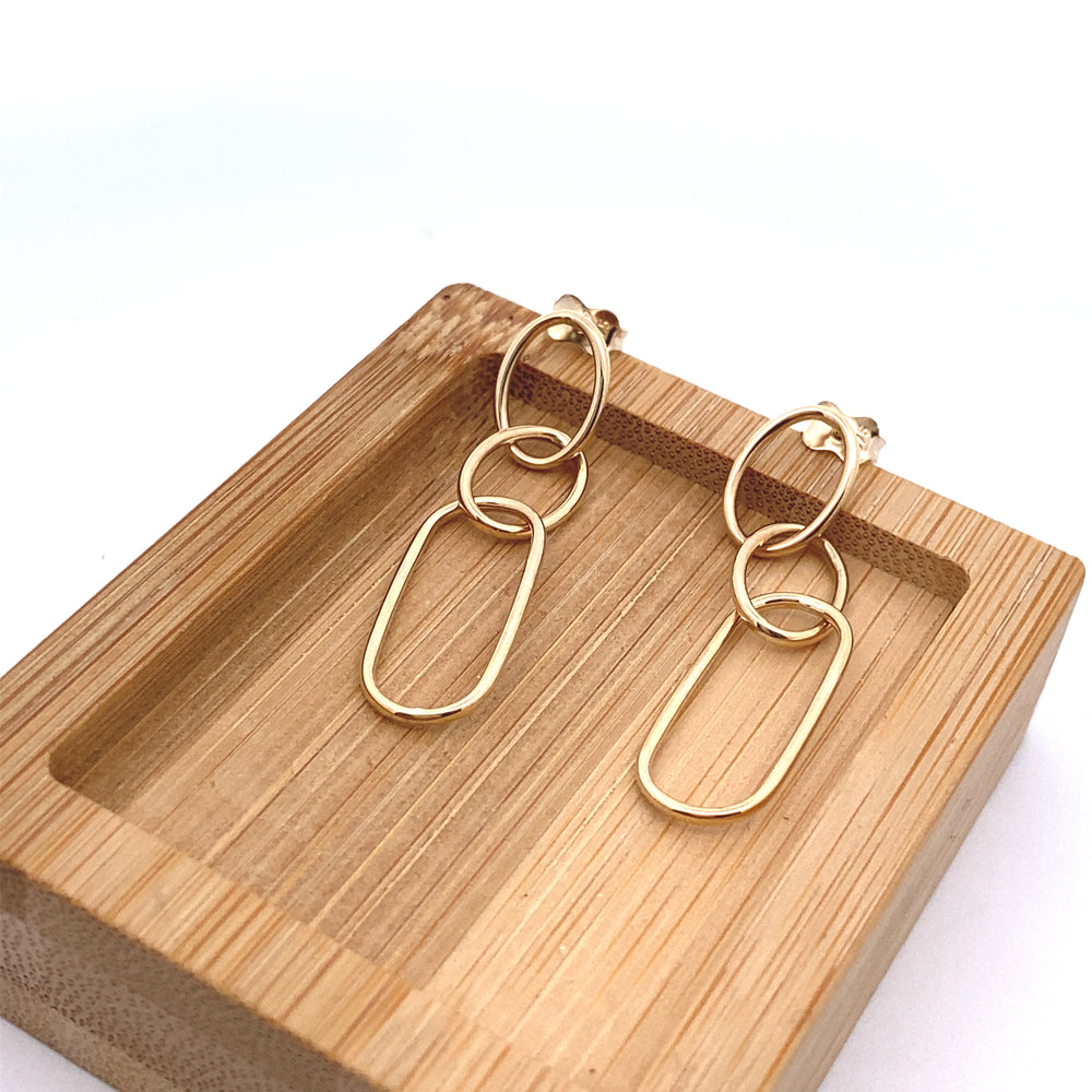 9ct Yellow Gold Paperclip Earrings