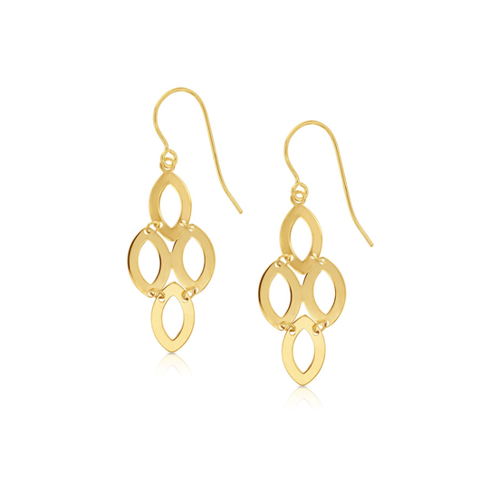 9ct Gold Geometric Drop Earrings