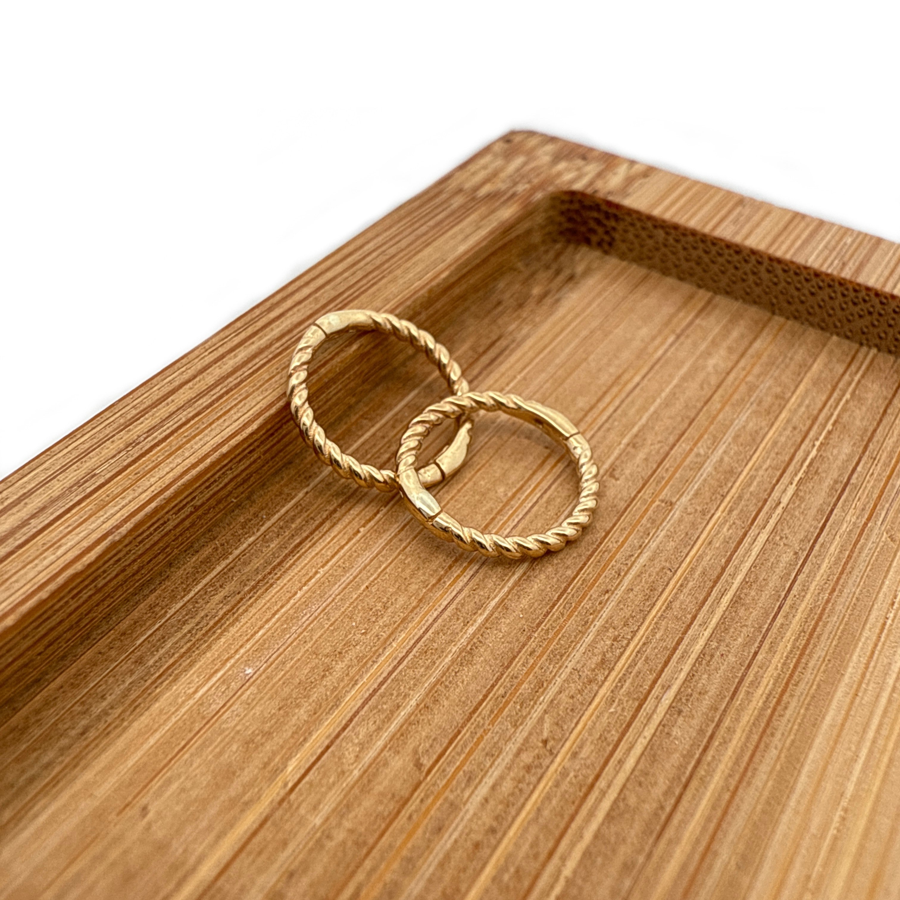 9ct Yellow Gold Sleeper Earrings – Plain or Twisted Finish