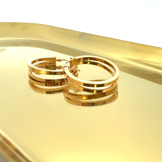 9ct Yellow Gold Double Hoop Earrings
