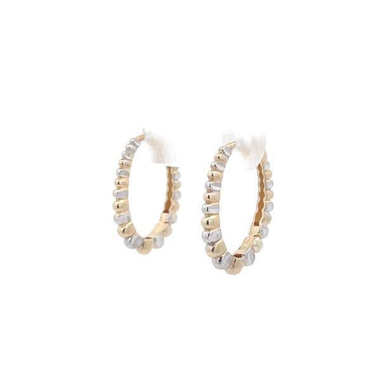 9ct Two-Tone Gold Oval Hoop Earrings