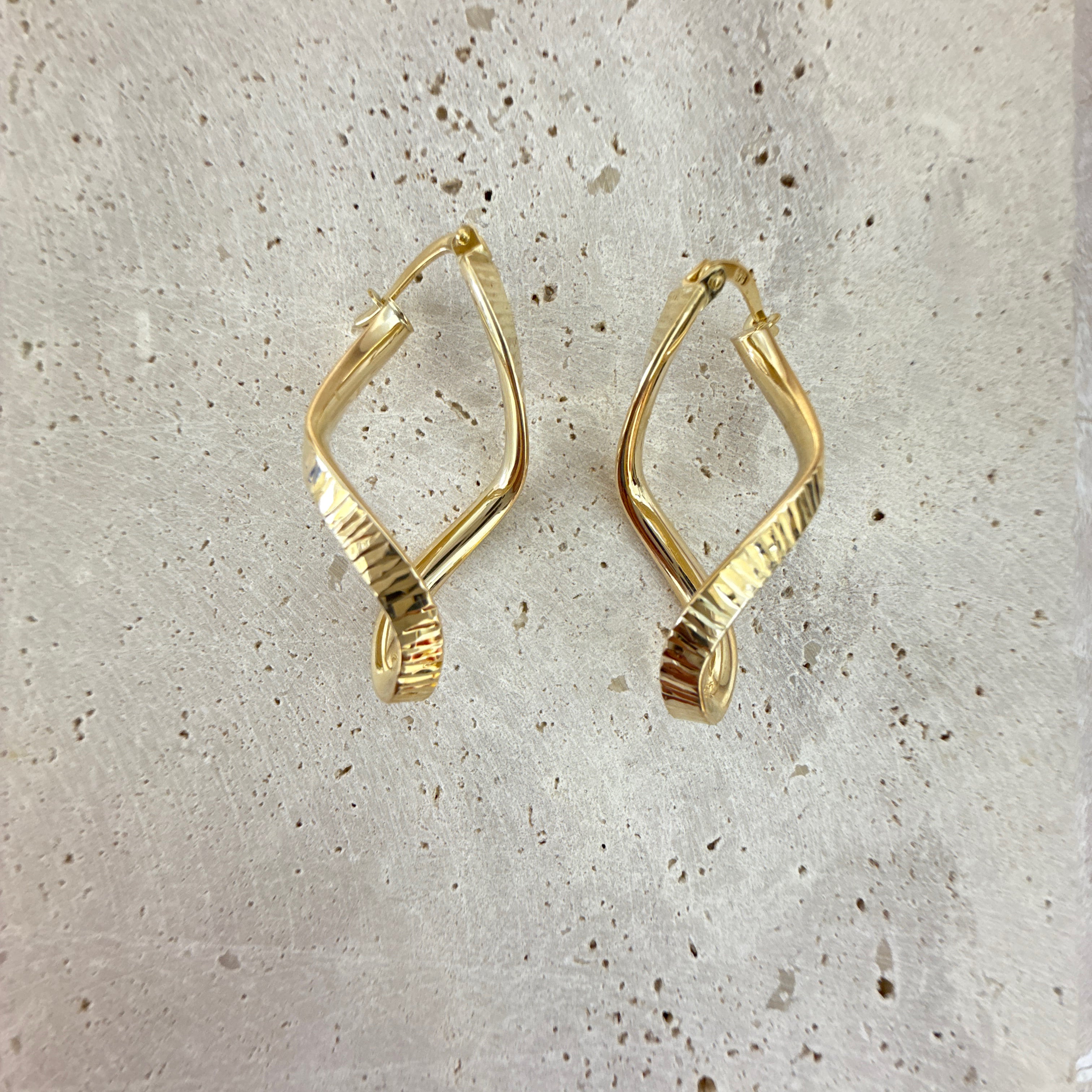 9ct Yellow Gold Twist Hoops