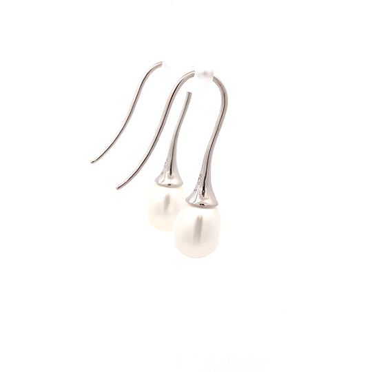 Sterling Silver Freshwater Pearl (long) Drop Earrings