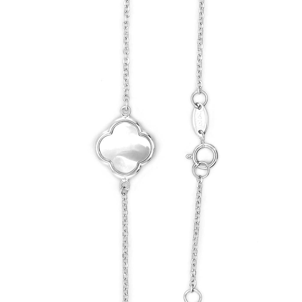 9ct White Gold Clover/Quatrefoil Bracelet (12mm)