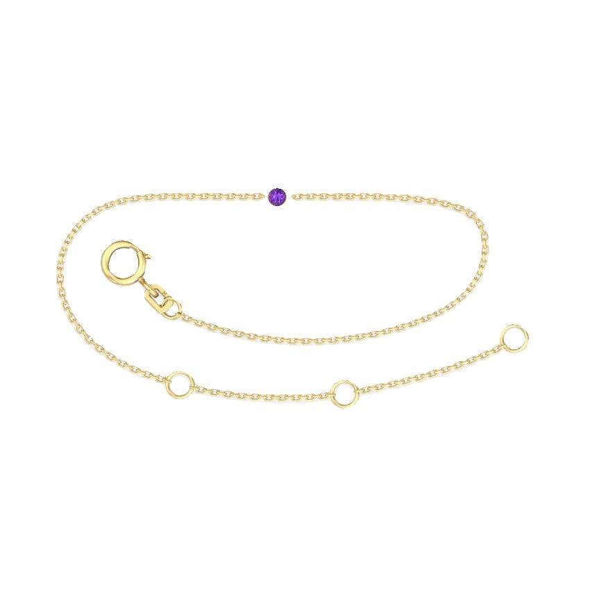 9ct Yellow Gold Birthstone Bracelet – 12 Birthstones Available