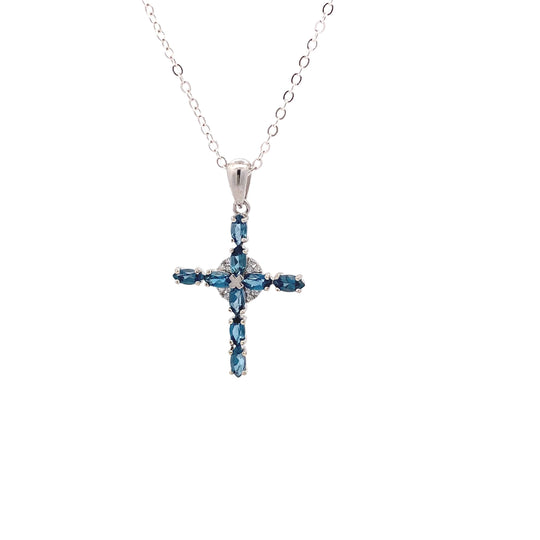 Sterling Silver Gemstone Cross