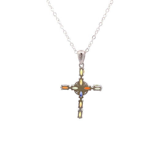 Sterling Silver Gemstone Cross