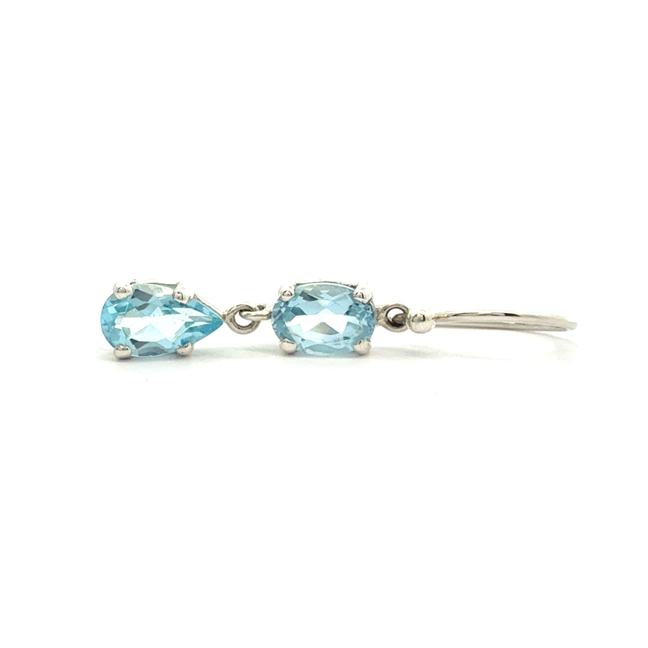 Sterling Silver Topaz Double Drop Earrings
