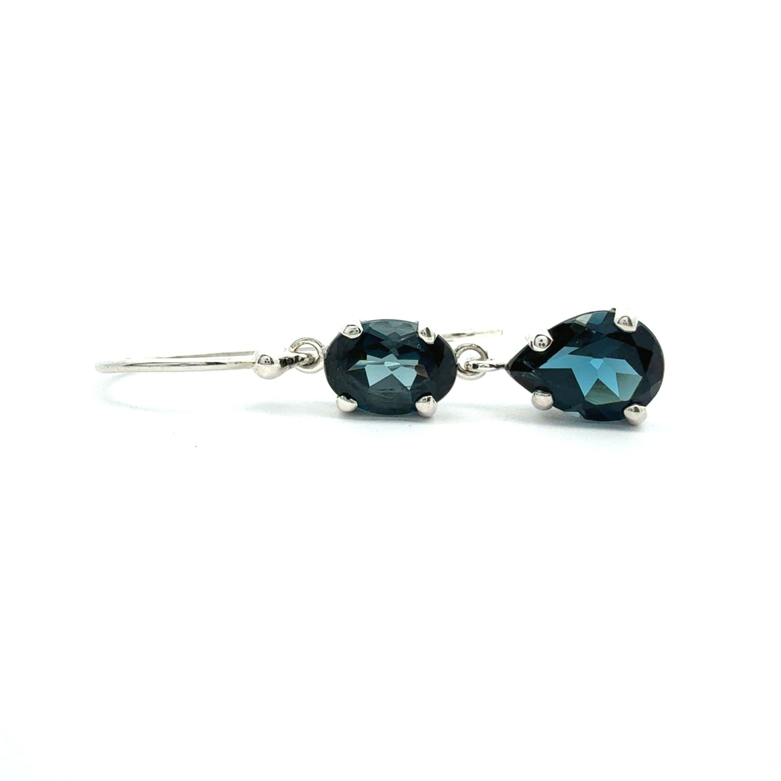 Sterling Silver London Blue Topaz Double Drop Earrings