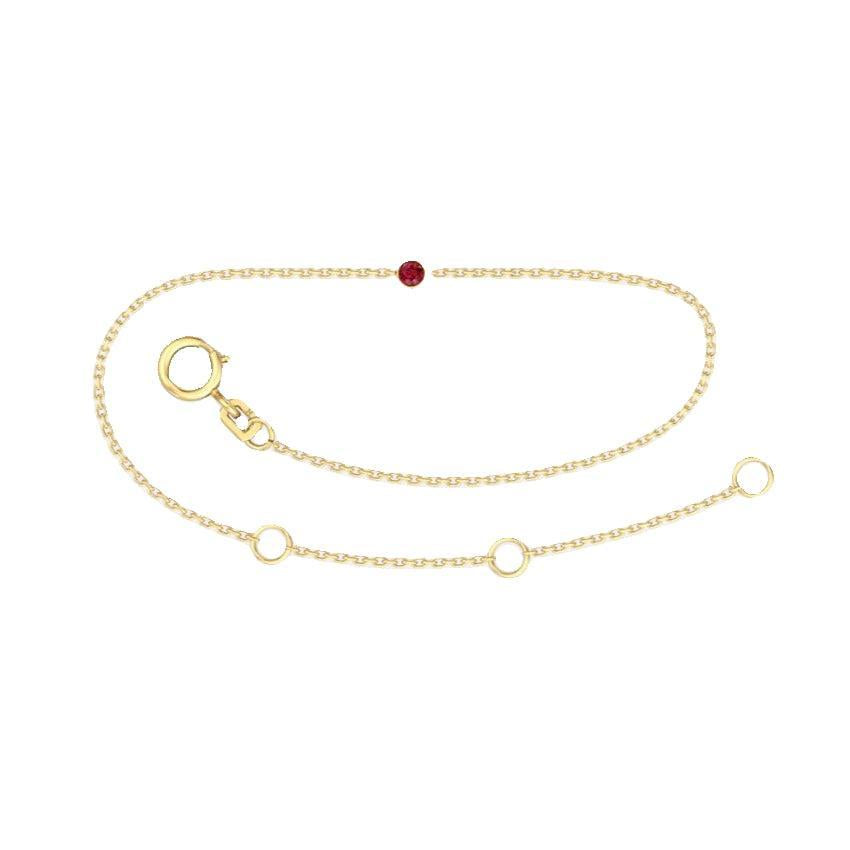 9ct Yellow Gold Birthstone Bracelet – 12 Birthstones Available