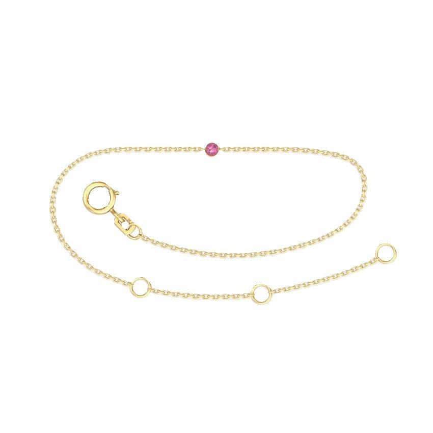 9ct Yellow Gold Birthstone Bracelet – 12 Birthstones Available